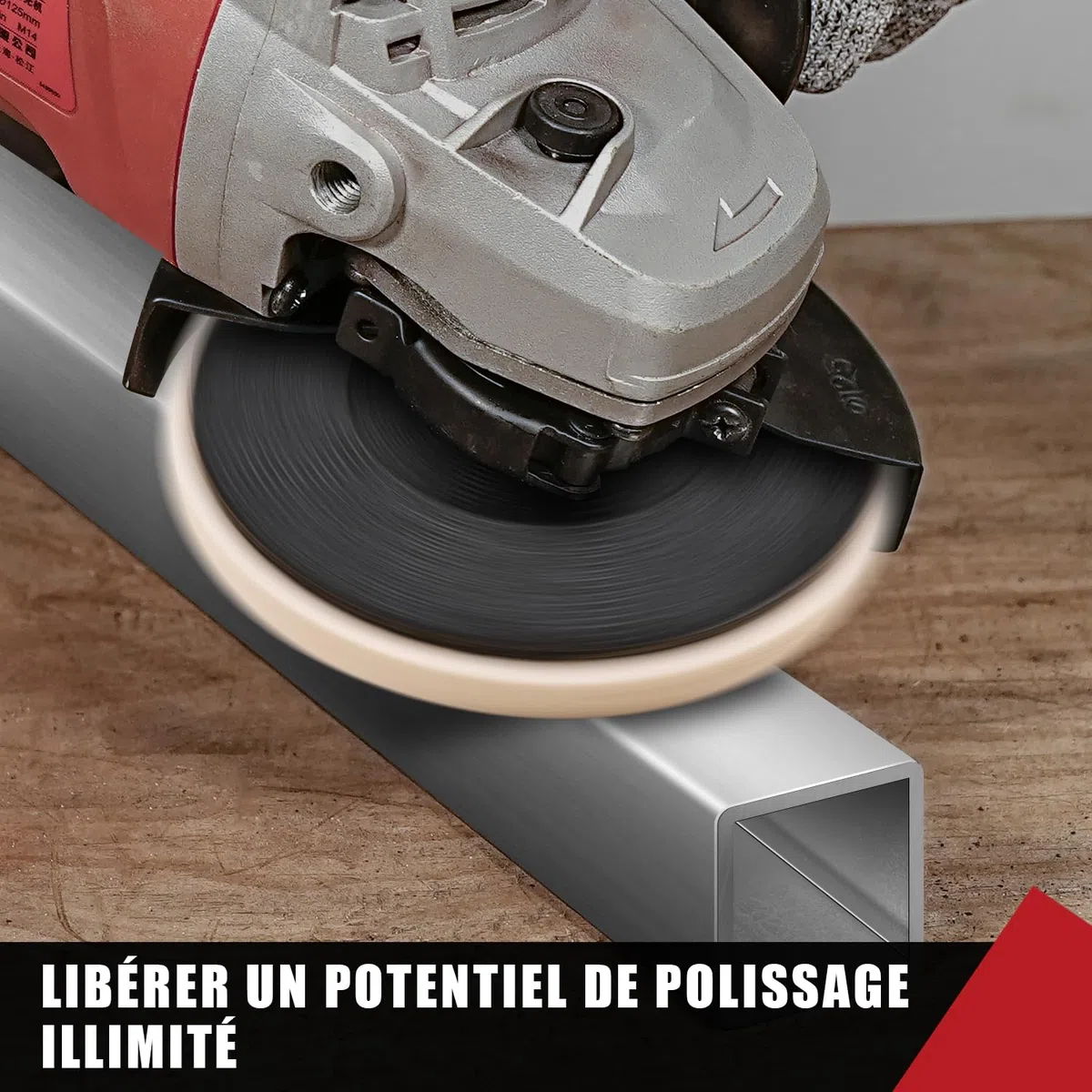 Disco de pulido de fieltro de lana (5 unidades, diámetro de 125 mm, disco de pulido para pulido, vidrio, cerámica, plástico, metal, mármol)