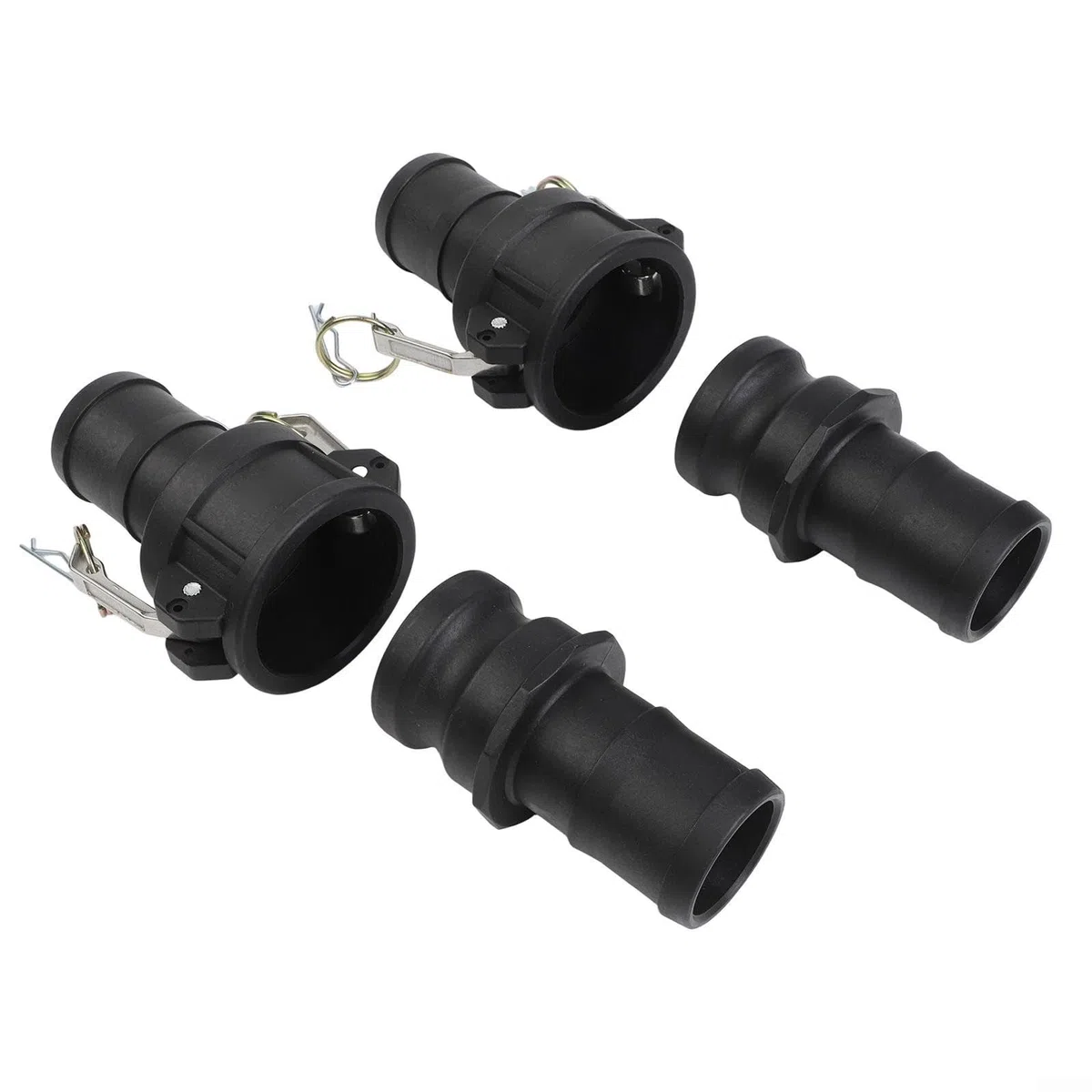 Juego de accesorios de manguera industrial de leva y ranura, 2 pares de adaptadores de conexión rápida de polipropileno tipo C y E con púas para sistemas de bomba de 1 a 2 pulgadas (2 pulgadas)