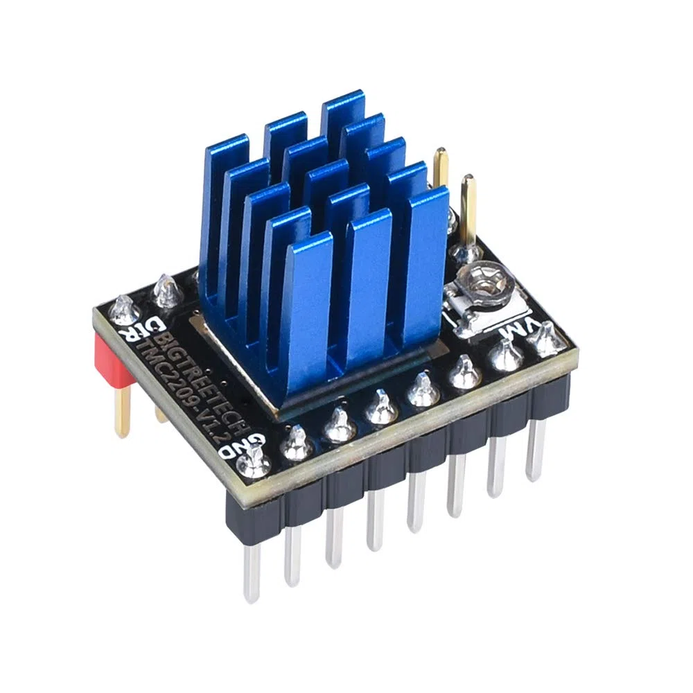 BIQU DIRECT Impresora 3D Pieza Silenciador de barra de control TMC2209 V1.2 Controlador de motor paso a paso con disipador térmico para impresora 3D SKR V1.3 MKS GEN L (paquete de 5 piezas)