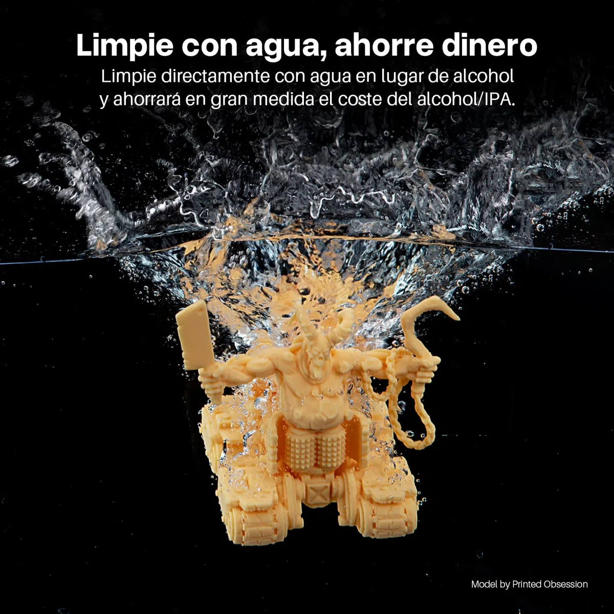 ELEGOO Resina Lavable con Agua 2.0 Resina UV Rápida 395-405nm Resina de Impresión 3D de Fotopolímero para Impresora 3D LCD/DLP/SLA, 1000Gram Gris Arcilla