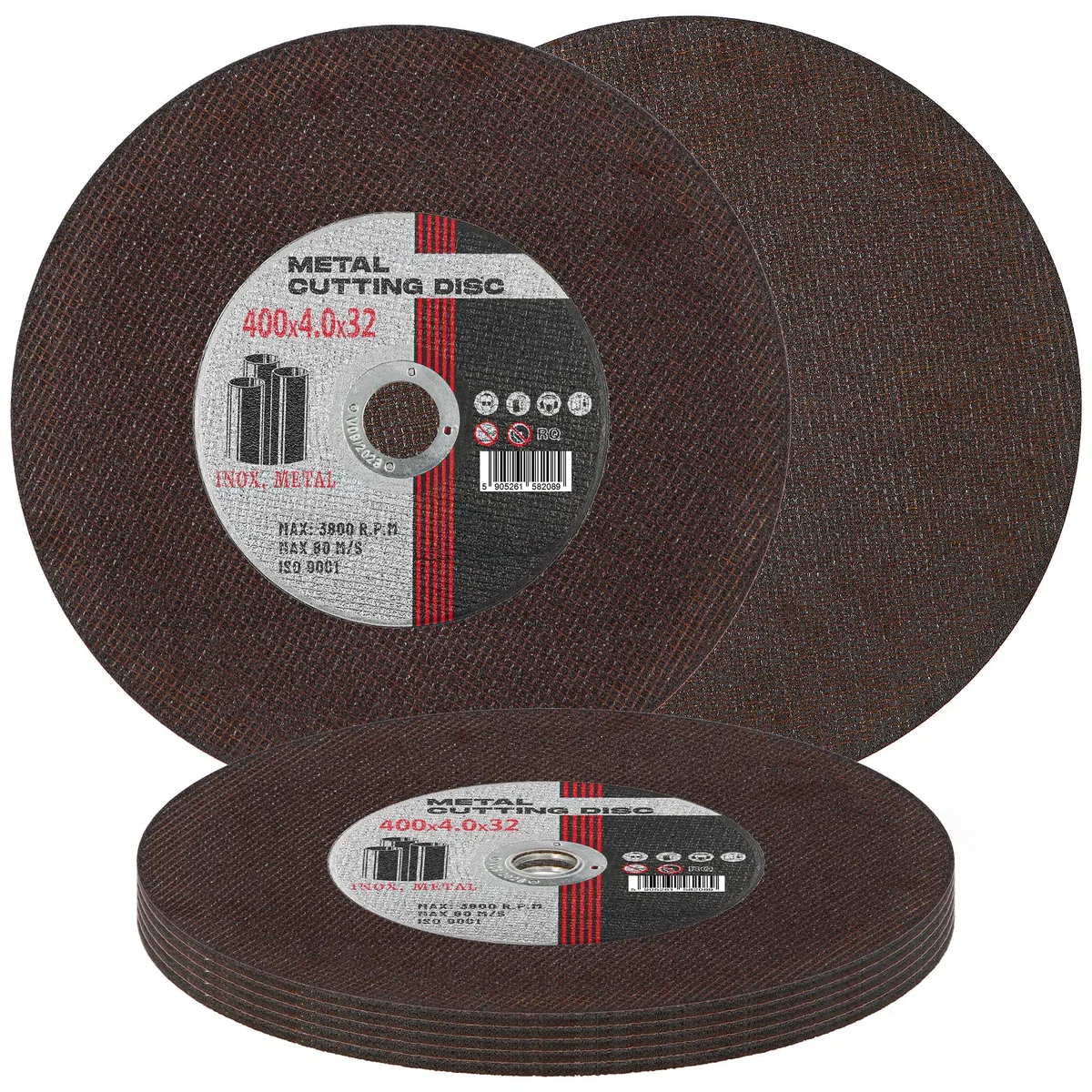 5x Disco de Corte Metal 400 mm x 32 x 4,0 mm Acero Metálico INOX Hierro Chapa Discos Amoladora Angular Herramientas Eléctricas
