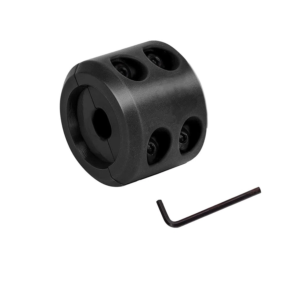 Cabrestante cable gancho tapón de goma de silicona para cuerda sintética de alambre con llave Allen, línea de cabrestante ATV UTV, amortiguador, evitar el rebote y la abrasión (negro)