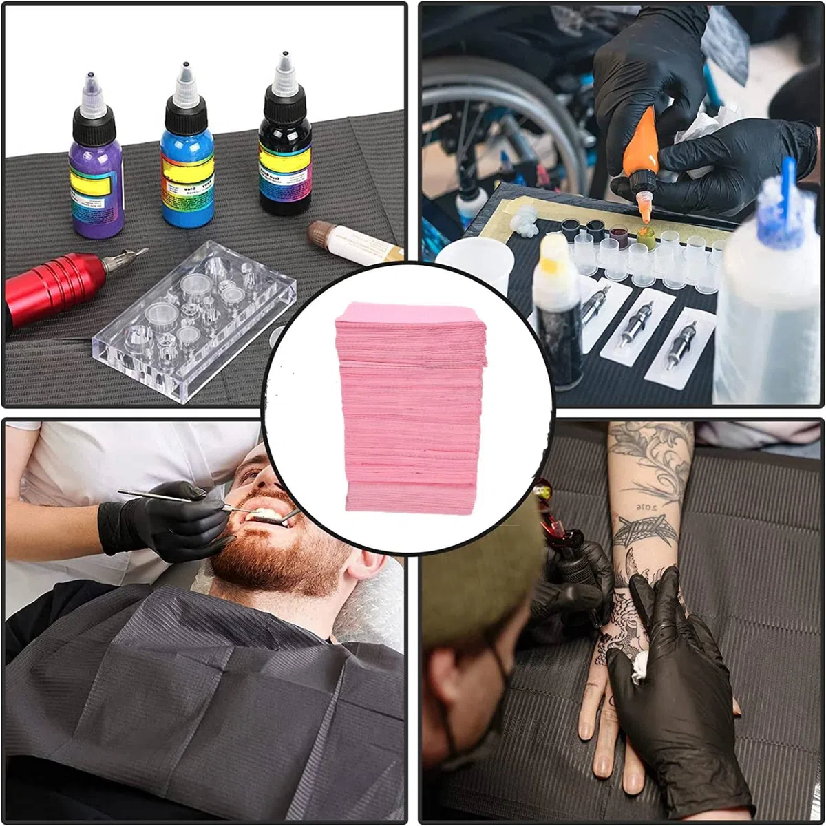 Baberos Dentales Desechables, Estera Peluquería Estética Toallas Almohadillas Limpieza Alfombrillas MesaResistente Agua Suministros Tatuaje Multiusos Uñas Acrílico Manicura Papel Para Perforaciones