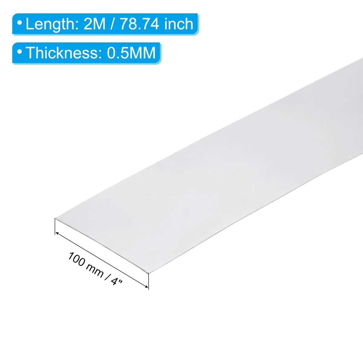 PATIKIL 4" x 78.7" de Aluminio Parpadeante, Aluminio Parpadeante Hoja de Metal de Aluminio Tira de Hoja Rollo 0.5Mm Shim para Techos Canalones Puerta Ventana Reparación de Maquinaria
