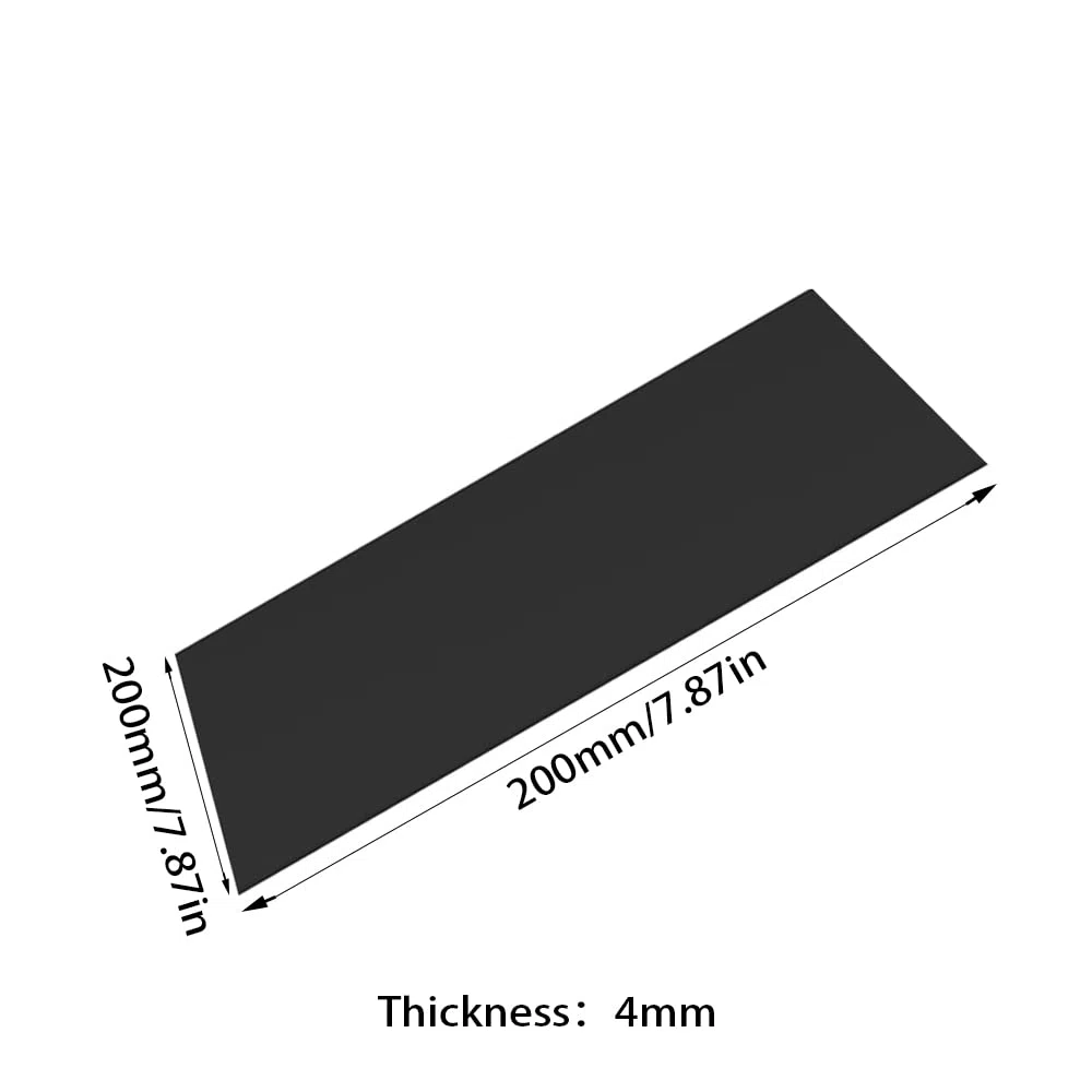 Placa de caucho de silicona, resistente al calor, junta de goma maciza, utilizada para juntas, longitud 200 mm, ancho 200 mm, grosor (4 mm)