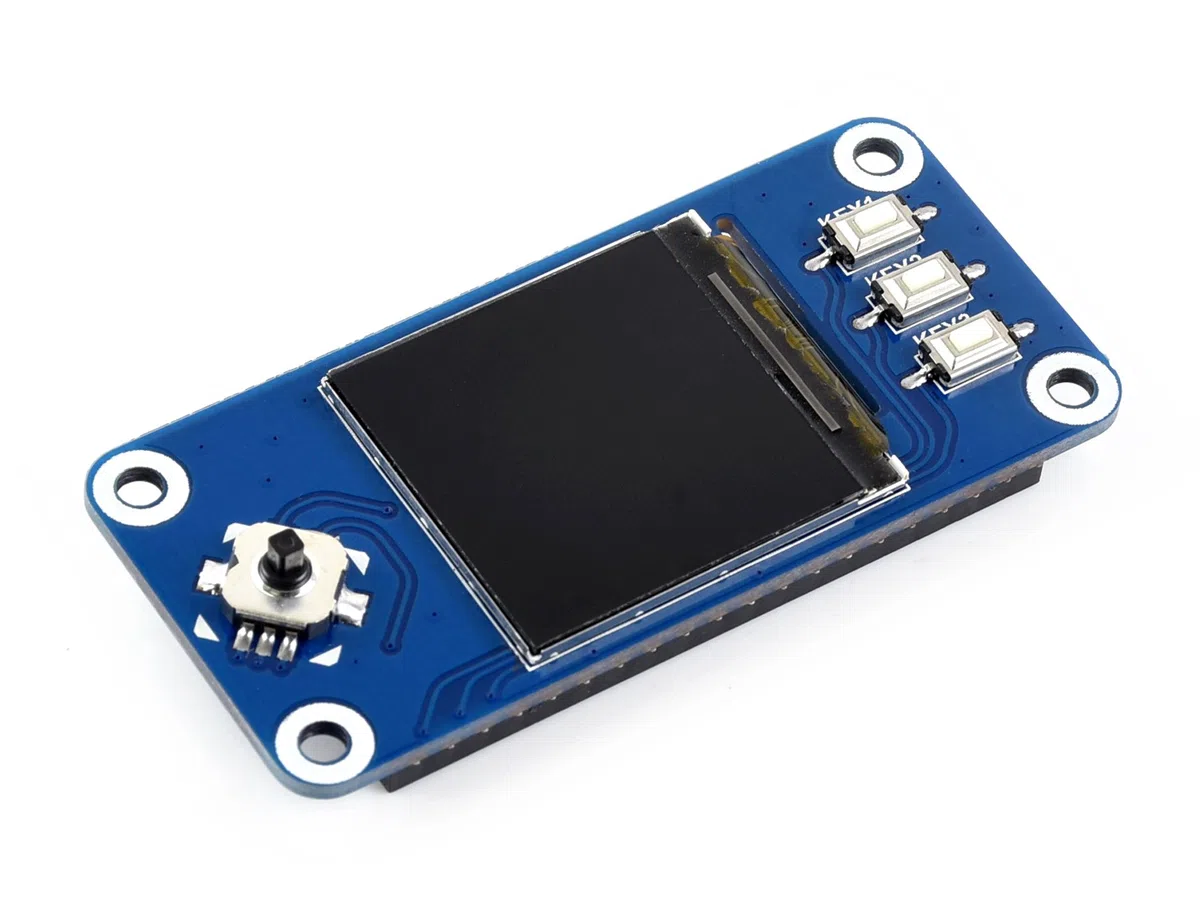 Waveshare Raspberry Pi 1.3inch IPS LCD Display Hat, 240x240 Pixels with Embedded Controller, Communicating Via SPI Interface