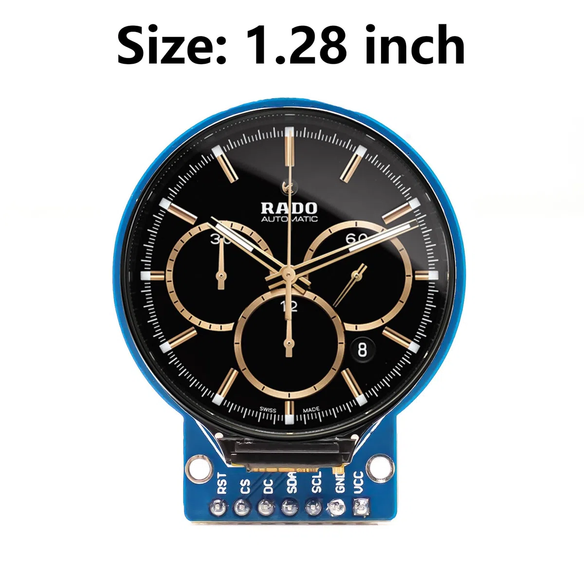 ARCELI 5Pcs GC9A01 1.28-Inch Round TFT Display for Arduino, RGB IPS HD 240 x 240 Resolution SPI Interface LCD Display Module for Display Devices, Real-Time Monitoring and Instrument Display