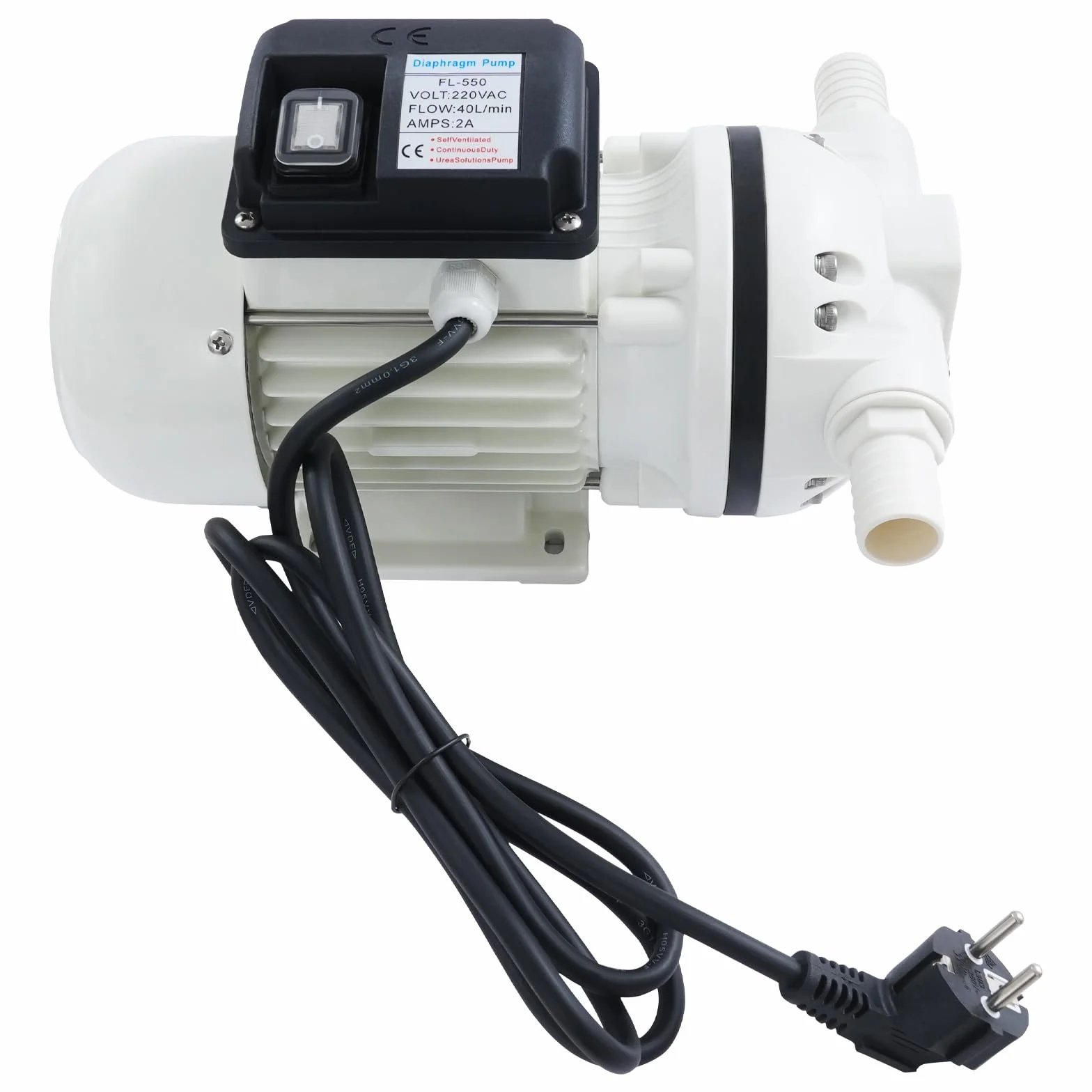 AD-Blue - Bomba de diafragma (220 V, 330 W, 50 Hz), autocebante, juego de bomba de urea, con pieza de conexión, 220 V, 34 L/min