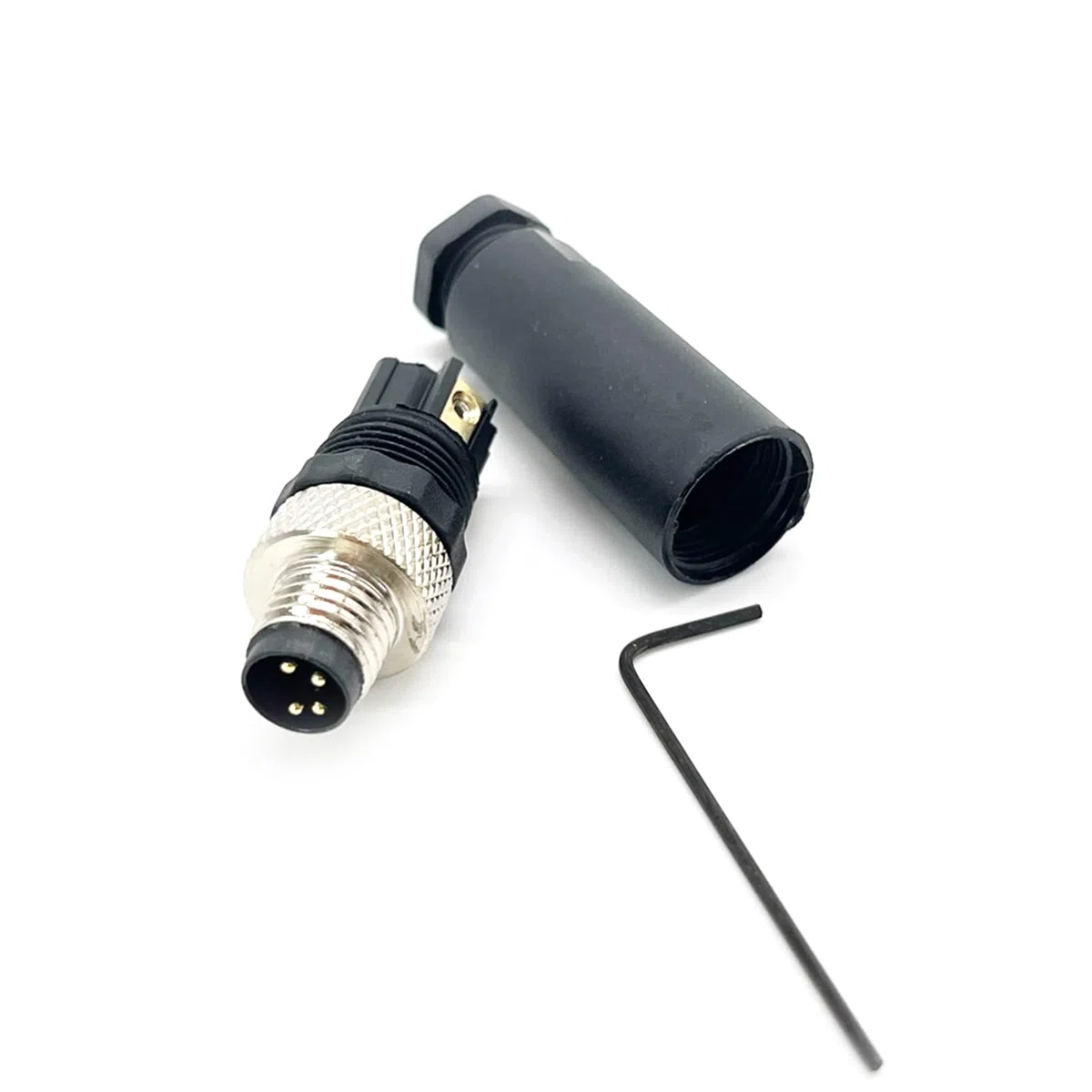 5 conectores M8 de 4 pines, conector redondo industrial IP67 A, código derecho, adaptador de montaje en campo, sin cerrar, 60 V, 4 A CA/CC