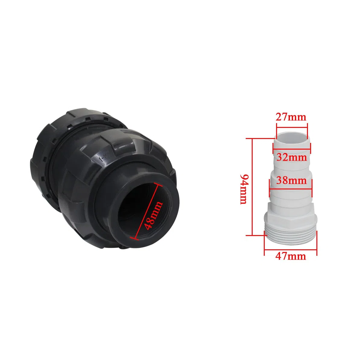 Válvula antirretorno para piscinas válvula de retención para manguera agua para jardín irrigación agricultura plástico clapeta vertical horizontal bola unidireccional bomba (32 38mm)