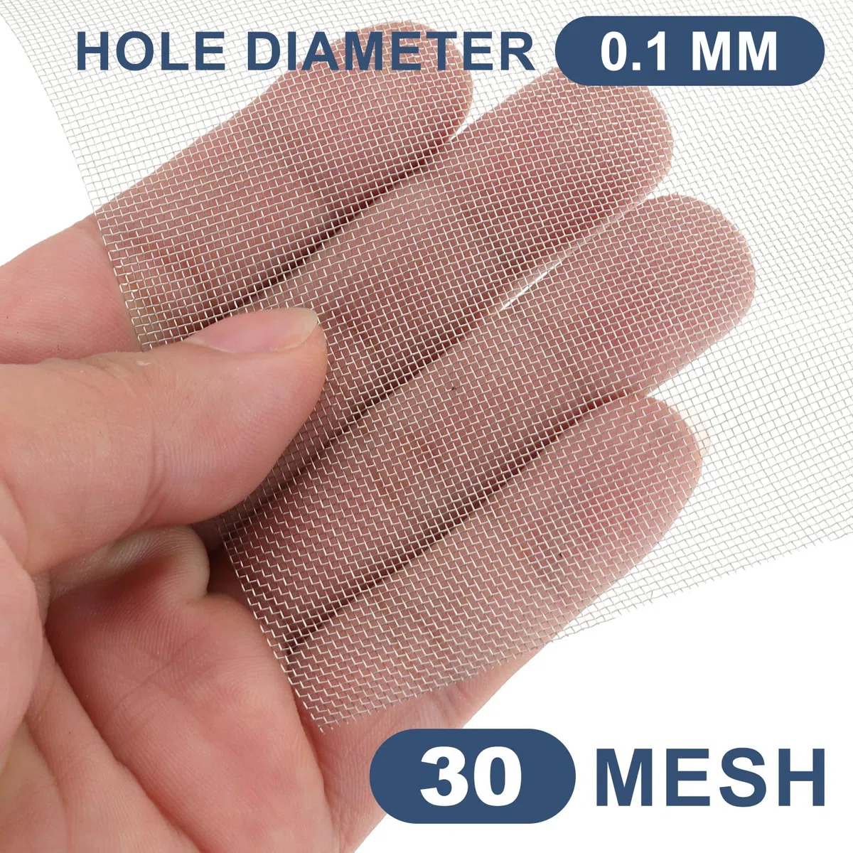 PATIKIL Malla Tejida De 30 Mesh 15.7" X 47.2" (120 X 40cm) Lámina De Filtro De Acero Inoxidable 304 Para Maquinaria Industrial Filtrado De Polvo Partículas Finas Agujero De 0.1mm