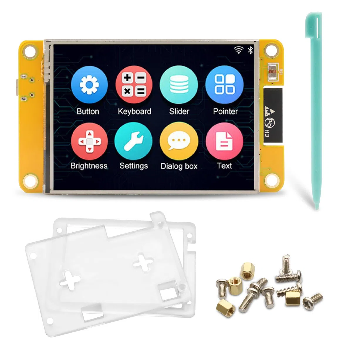 ESP Display,ESP Placa de Desarrollo WiFi Bluetooth 2.8 Pulgadas 240 x 320 ESP Pantalla TFT Módulo Pantalla táctil con Carcasa acrílica Compatible con Arduino/LVGL
