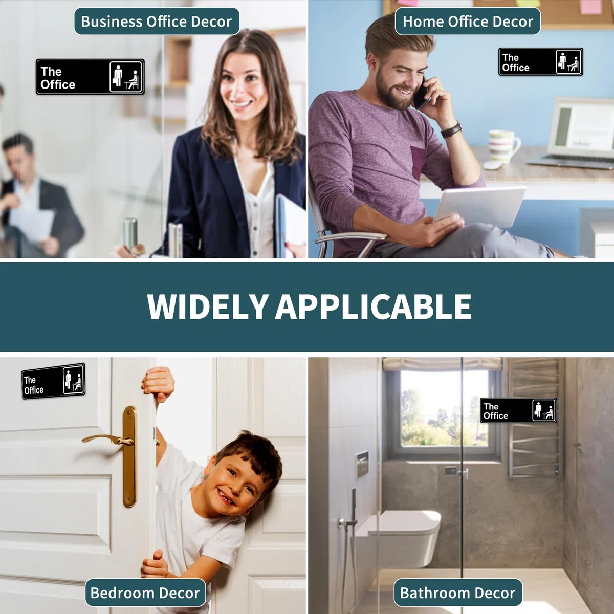 The Office Sign, 22,8 x 7,6 cm, cartel de oficina autoadhesivo oficial para puerta o pared, fácil instalación, diseño acrílico de alta calidad para tu oficina en casa o negocio, el mejor regalo para