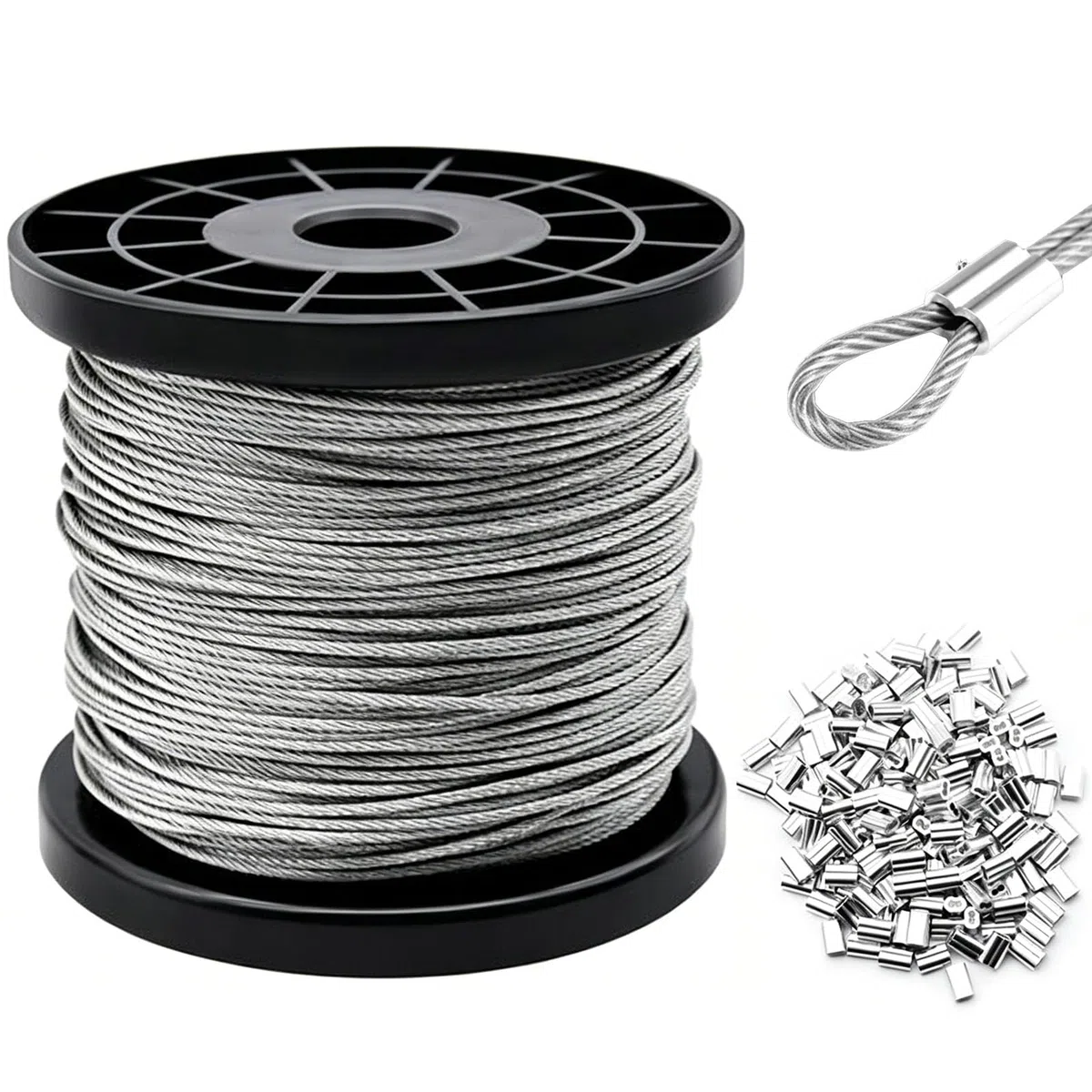 Cable de Acero Inoxidable,Cuerda de Acero 100m,1.5 mm Cable Aceros Inoxidable Cuerda Alambre,Núcleo de 7 x 7 Hebras,para Plantas Trepadoras,Valla,Cuadro,Asegurando la Sombra