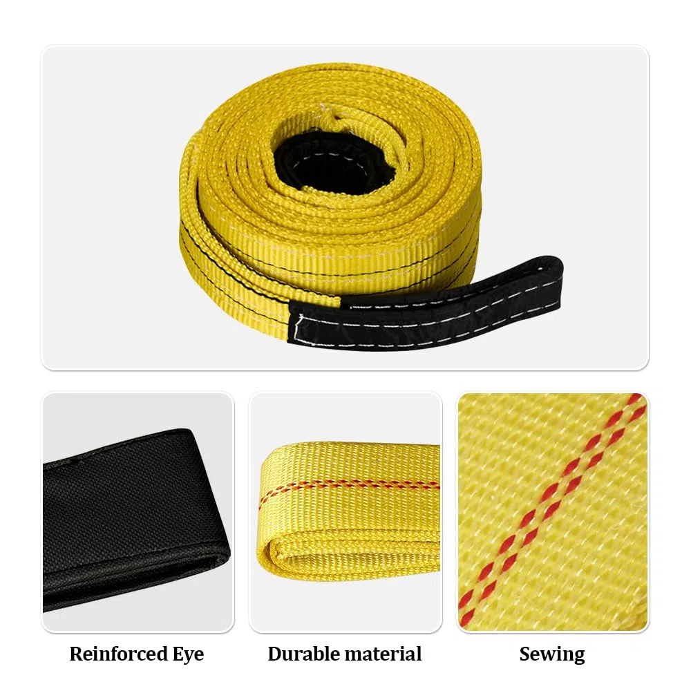 Paquete de 2 Eslinga de elevación de Bucle Eslinga Redonda Alta Resistencia Correa de Carga, 3 Tonnen - Longitud: 3m, Ancho: 5cm