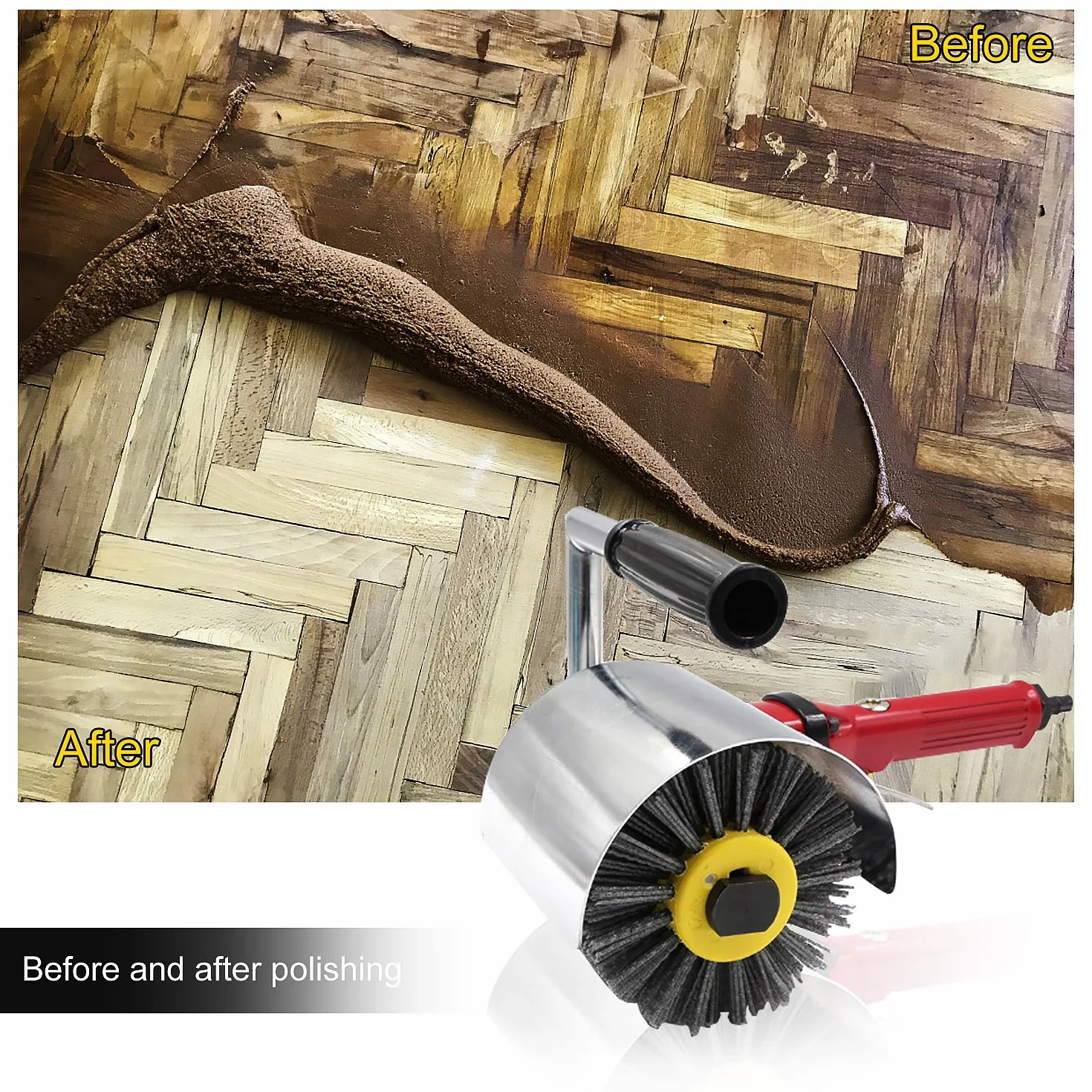 EXLECO Abrasivos Dibujo de Cepilla de Rueda # 120 Rueda Cepillo Pulidora para Madera
