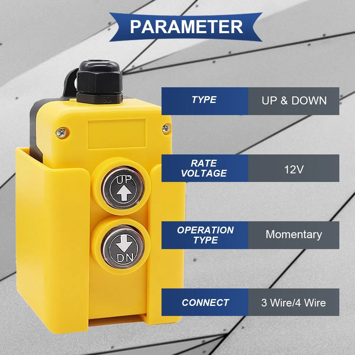 Interruptor de control remoto para remolque basculante de 12 V CC, impermeable, momentáneo, para subir y bajar remolques basculantes, carretillas elevadoras eléctricas y plataformas