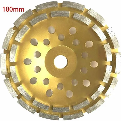 Disco Desbaste Hormigon,Diamante Muela 100/115/125/150 / 180mm segmento de Diamante Muela Copa Disco Amoladora hormigón Granito Piedra Cut (Color : 180mm)