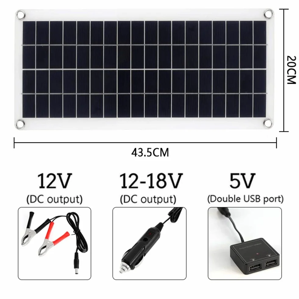 1000 W Solar Panel 12-18 V Solar Cell Panel para Phone RV Car MP3 PAD Charger Outdoor Battery Supply B