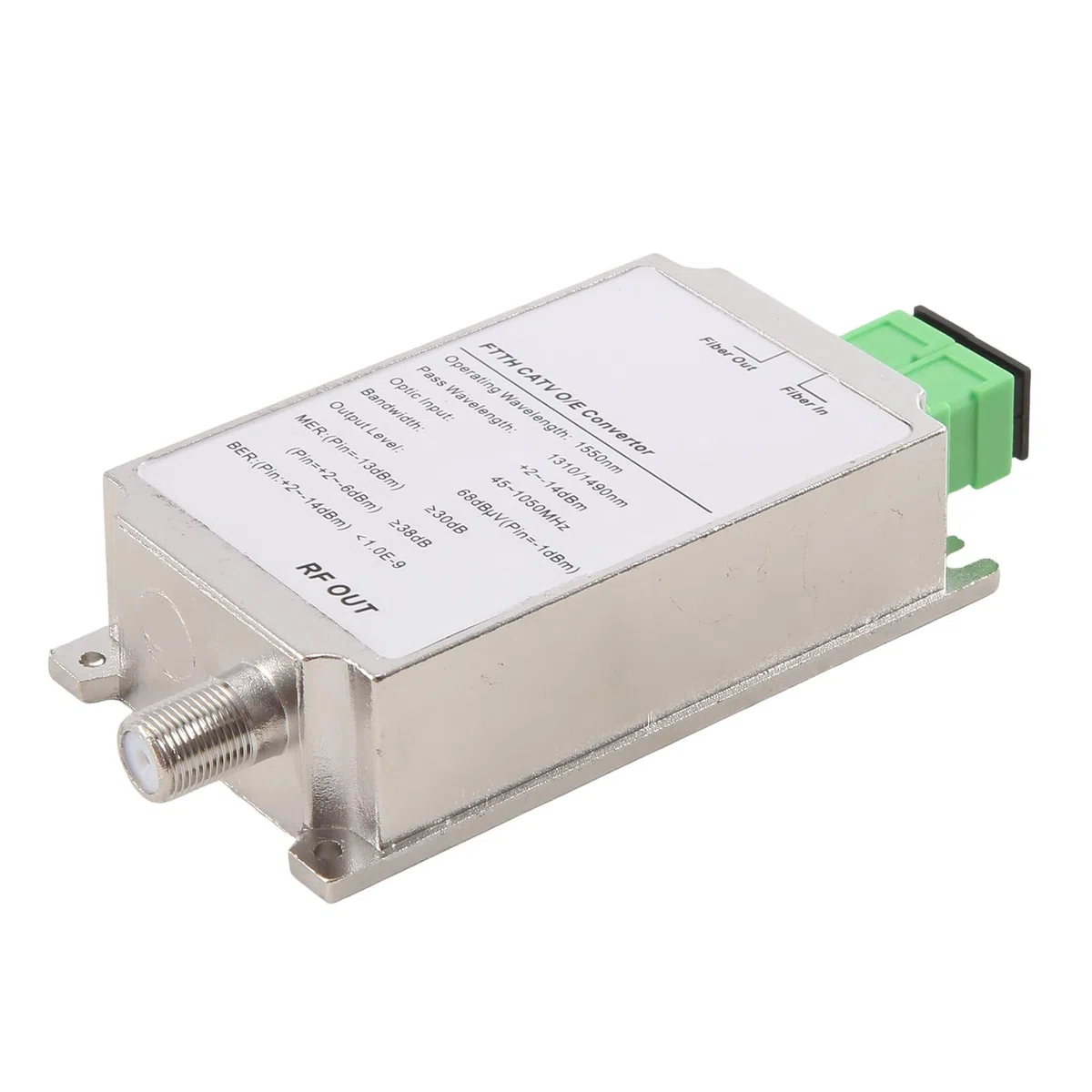 Receptor Mini CATV FTTH, Convertidor Nodo WDM Óptico a Fibra Triplexer Minimodo AGC Interior, 1310nm/1550nm sin fuente de alimentación,