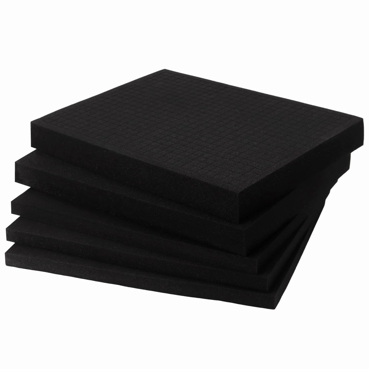 5 Cubos de Espuma de Cuadrícula 405x305mm (2x50mm + 3x25mm) - Espuma de Poliuretano para Maletín de Herramientas y Cámara - Inserción Protectora Cortable