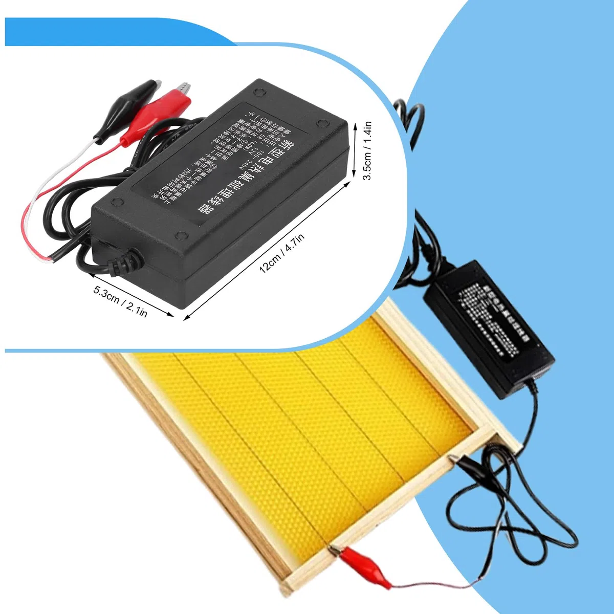 Incrustador de Alambre para Apicultura, Herramienta Eléctrica Profesional para Marcos de Colmena con Diseño Ligero 12x5.3x3.5 cm 100-240V para Apicultores