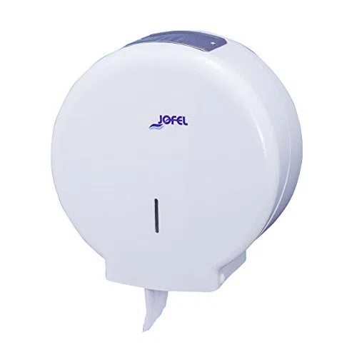 Jofel - Portarrollos con Cenicero de Papel Higiénico Industrial Mediano, Dispensador de Papel en Rollos de hasta 300m, max. 220mm Diámetro, Mandril 45mm, AE51050 Azur