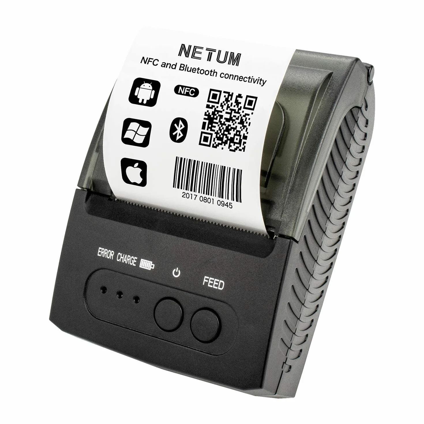 NETUM Bluetooth Impresora de Recibos, Mini Impresora Térmica Portátil de 58mm Sin Estuche de Transporte, Compatible con Android/Windows NT-1809