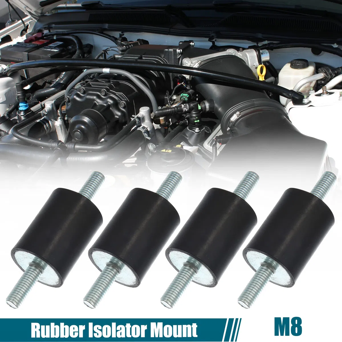 X AUTOHAUX Amortiguador Antivibración de Goma M8, Soportes Amortiguadoras Aislador 30x40mm Silentblock para Compresores VV Motores, 4 Piezas