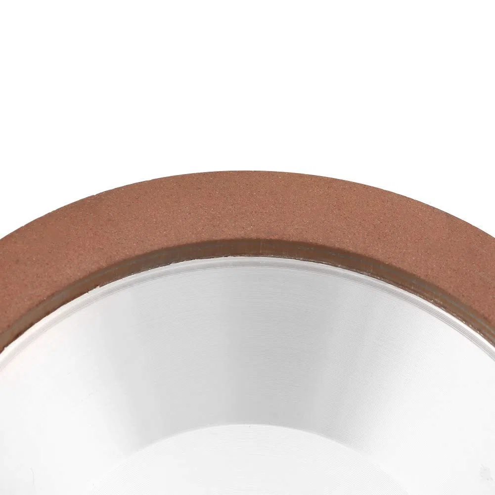 Muela Abrasiva Taza de Muela Cóncava Revestida Copa de Abocinamiento de Grano 180 Disco de Amoladora para Metal de Carburo 100 Mm para Hoja de Aleación Forma de Cuenco de Tungsteno