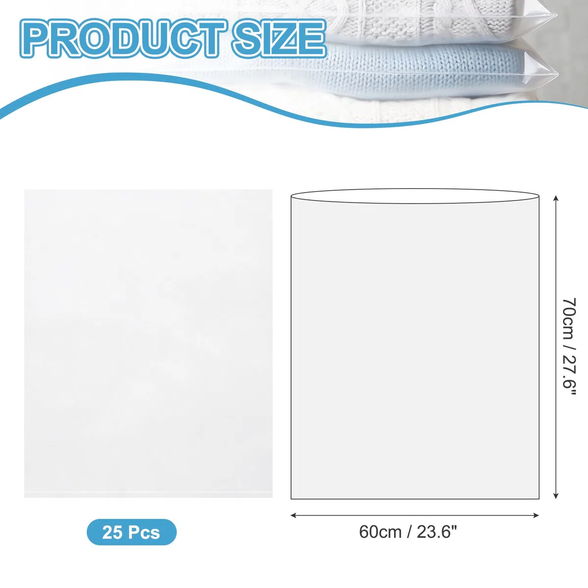 PATIKIL Bolsas retráctiles (60 cm x 70 cm) (25 unidades) bolsas transparentes POF de sellado térmico para jabón, bomba de baño, zapatos, tarros, cesta de regalo, vasos, proyectos de bricolaje