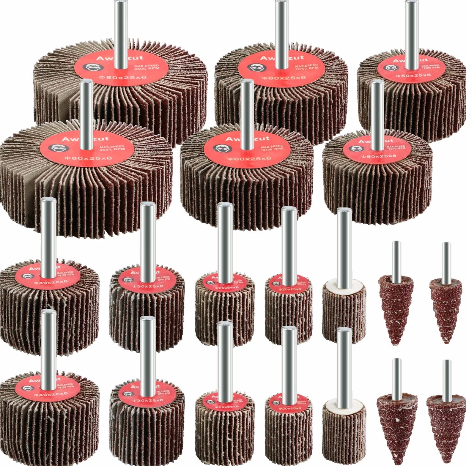 Cepillo Abrasivo a Láminas 20pcs Grano 80 Lija para 6mm Taladro