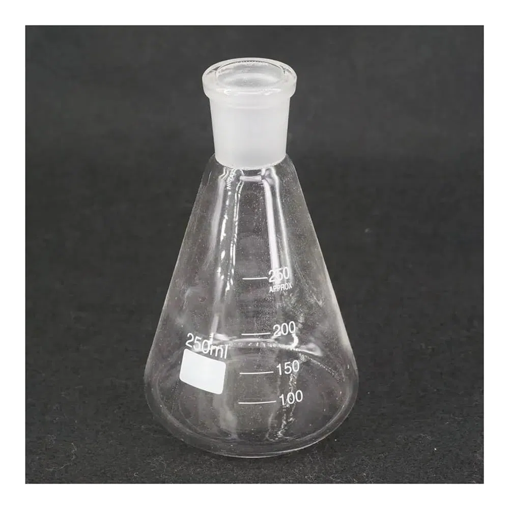 Cristalería de Laboratorio Matraz Erlenmeyer de vidrio de borosilicato de laboratorio conjunto graduado de 50 ml, 100 ml, 150 ml, 250 ml, 14/23, 19/26, 24/29 y 29/32(250ml Joint 19-26)