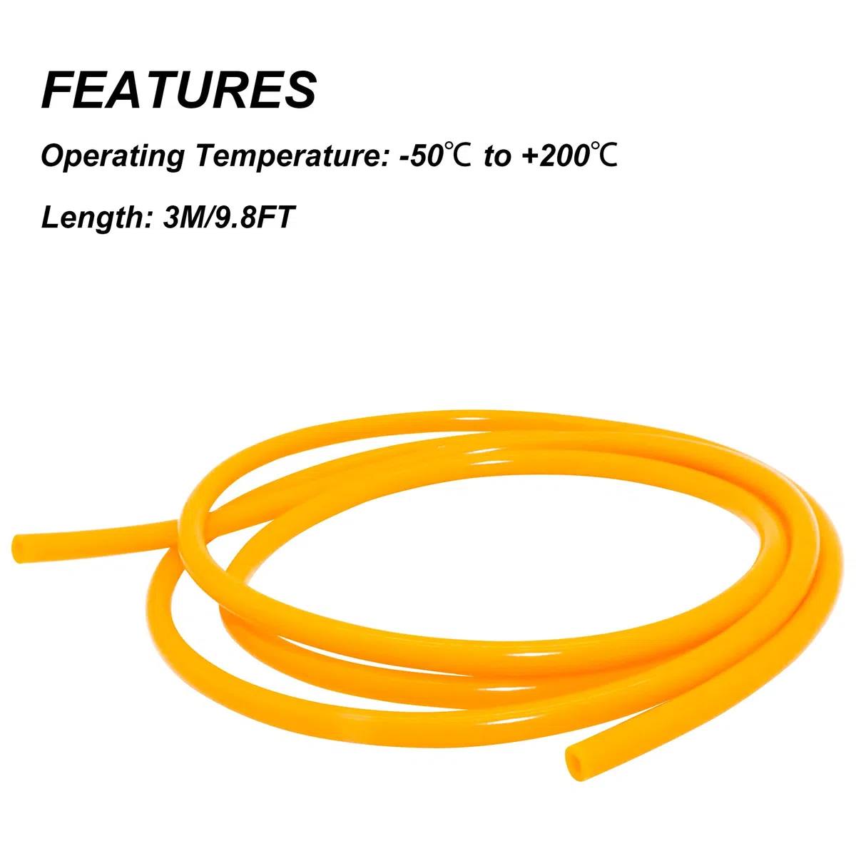 Tubo de silicona de 10 mm de diámetro interior x 14 mm de diámetro exterior de 3 m, tubo de silicona flexible para bomba de aire de agua (naranja)