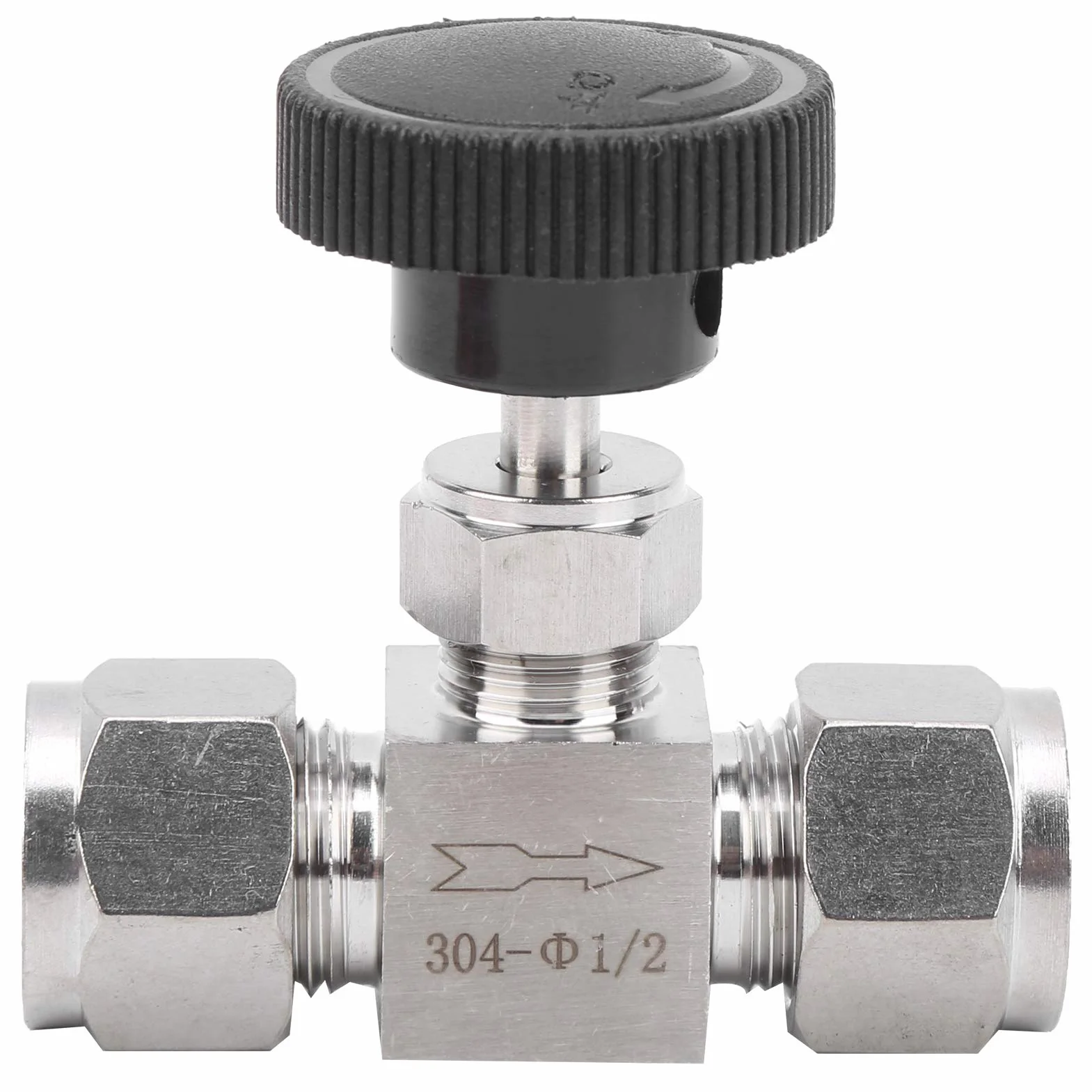 Válvula de Aguja de Alta Presión para Agua, Gas y Líquido - Control de Acero Inoxidable 304 (Ф1/2)