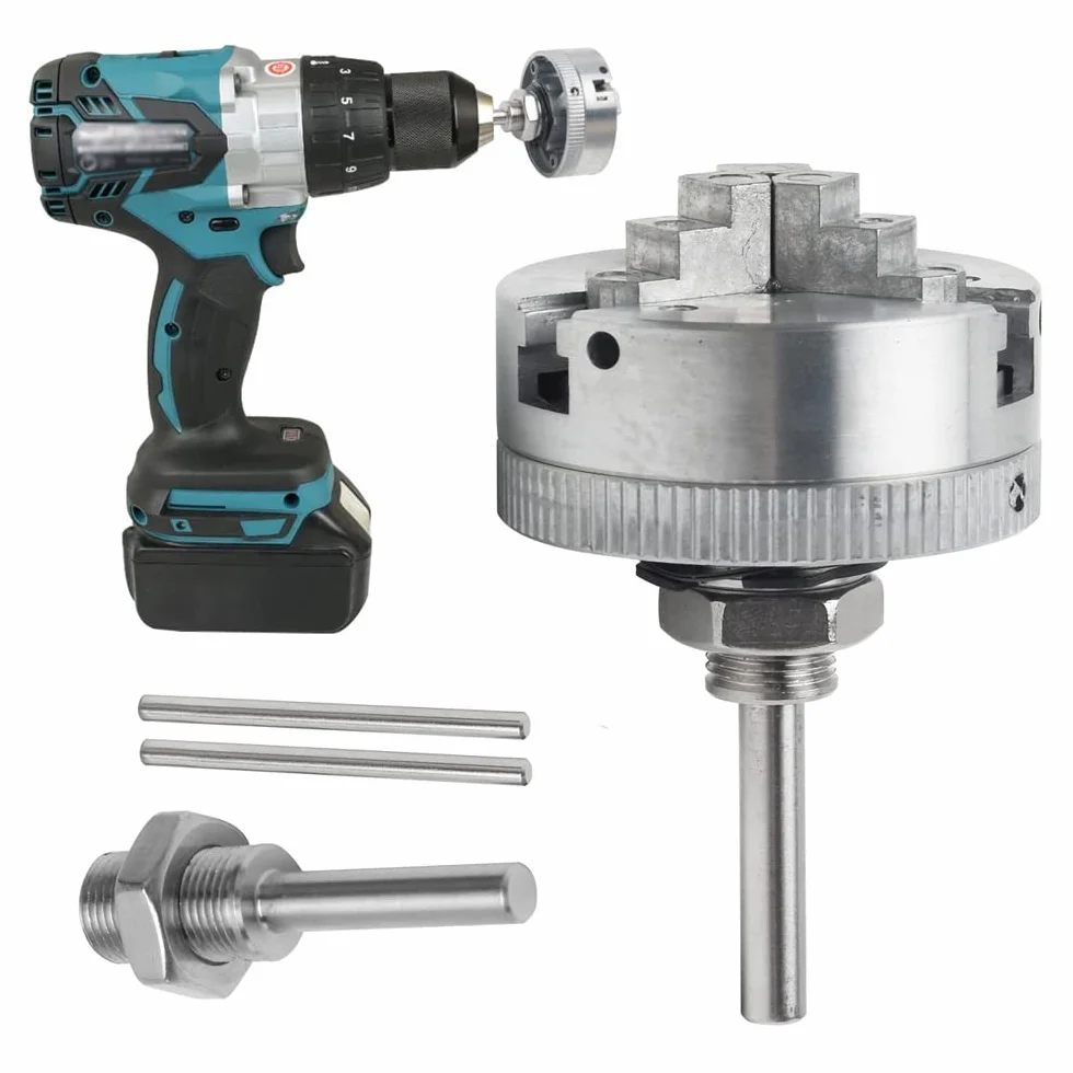 Mandril de Tres Mandíbulas,Autocentrado Torno Chuck,Micro Torno Chuck,Mandril de 3 Mordazas,M12*1 Portabrocas de Mano,Herramienta Eléctrica para Mini Mandriles de Torno