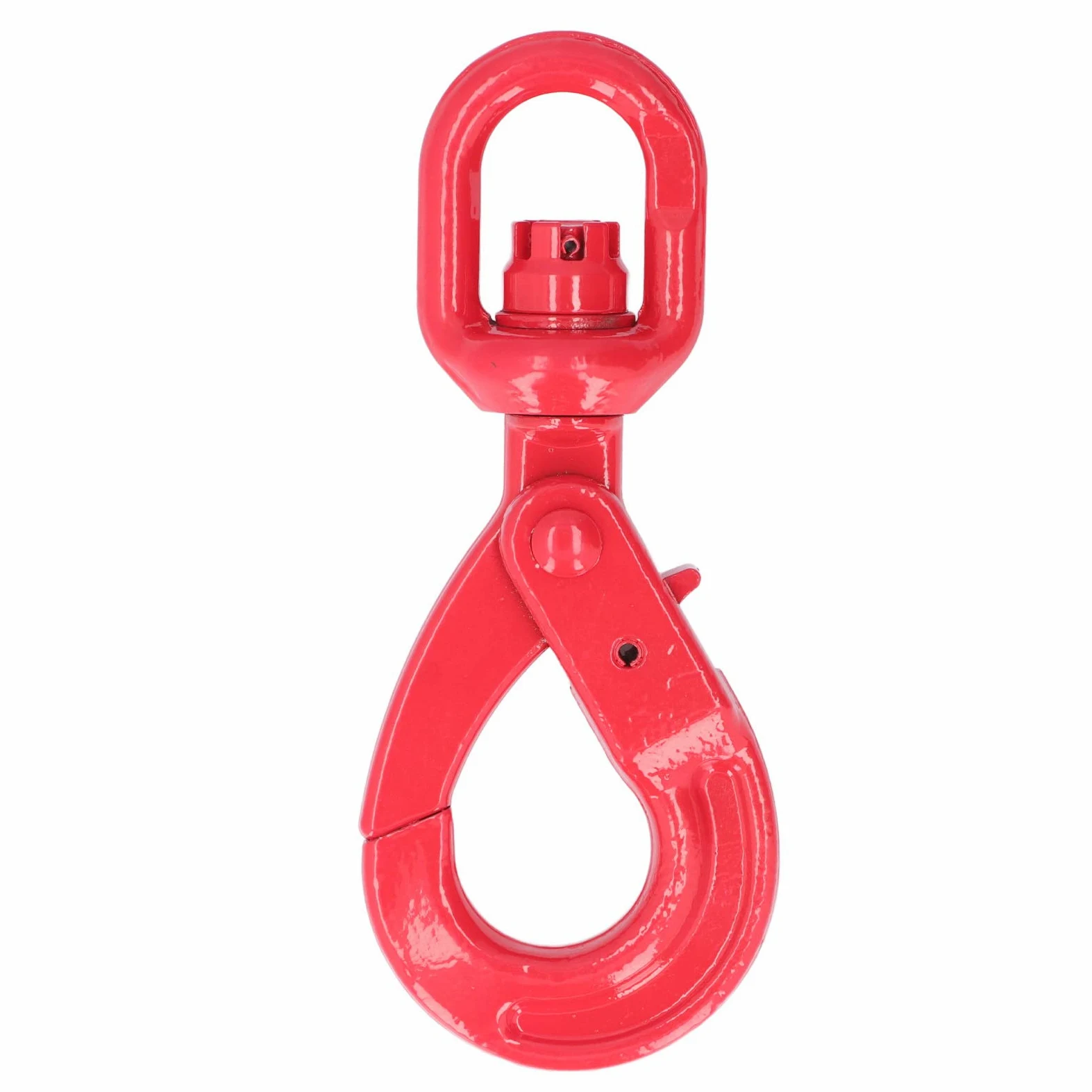 Gancho De Grúa Acero Forjado Autoblocante con Seguridad, Ganchos Giratorios con Tratamiento Anticorrosivo para Industria Automotriz Y construcción Naval (1.12T 18Cm)