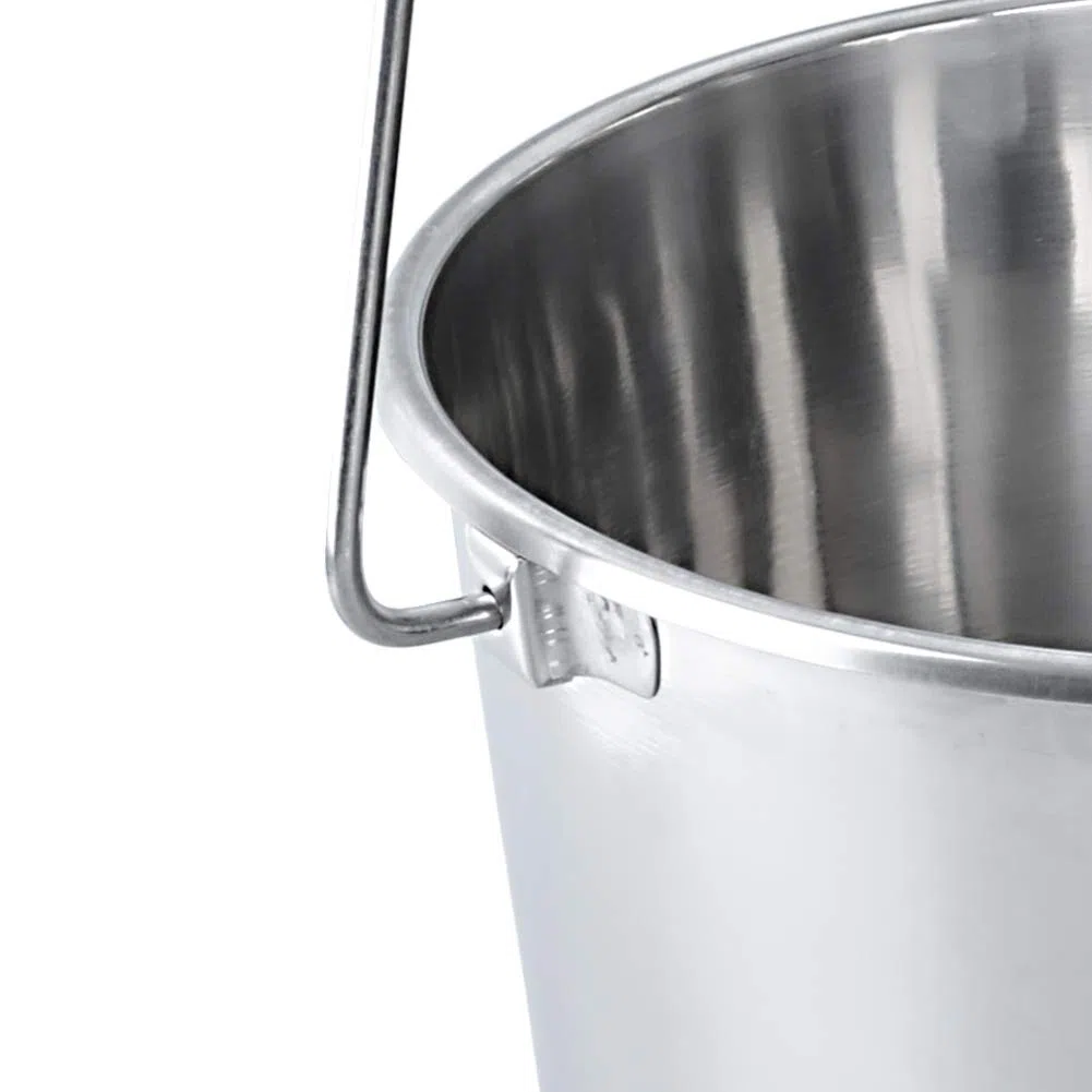 ORION GROUP Cubo de acero inoxidable para cocina, cubo para leche y alimentos, 18 L