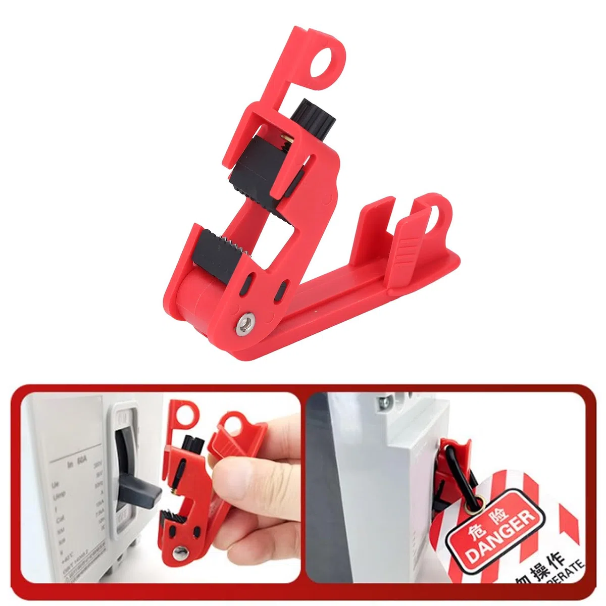Dispositivo de Bloqueo de Disyuntor de 6 Piezas, Dispositivo de Bloqueo de Disyuntor Universal para Fijación de Equipos Industriales, Dispositivo de Bloqueo del Kit de Etiquetado