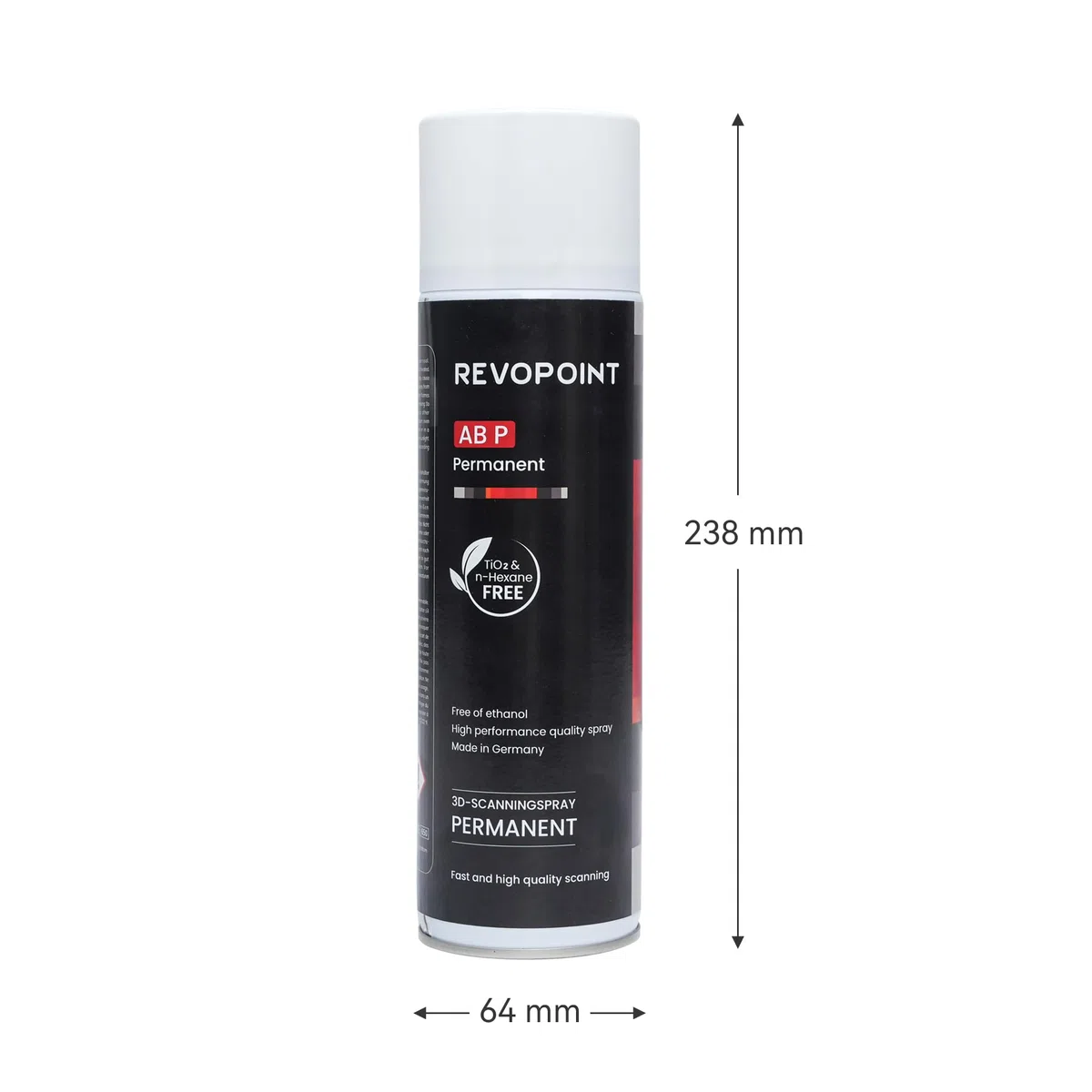 Spray para Escáner 3D, Semi-Permanente Hasta su Limpieza, para Superficies Reflectantes, Transparentes, Negras o Altamente Texturizadas, 500ml, AB-P