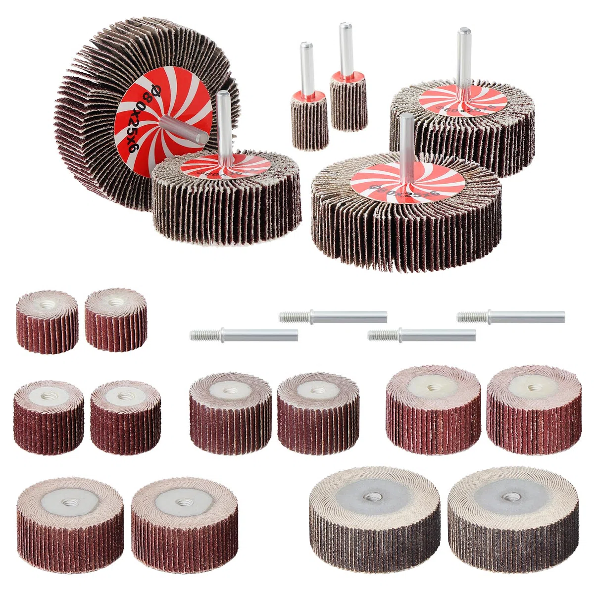 HSEAMALL 22 unidades de lijadora de láminas, accesorio de lijado para taladro de 1/4 pulgadas Shank Sanding Paper Polishing Wheel for Drill Rotary Tool