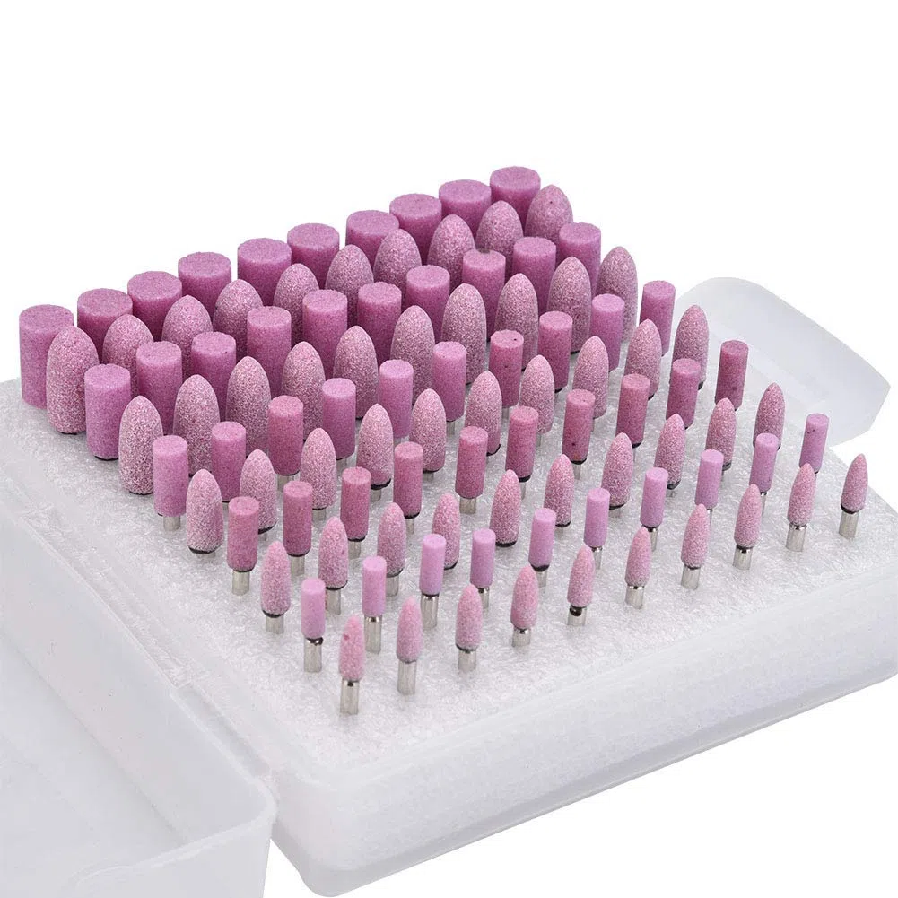 Ftvogue Abrasivo Montado Piedra de Pulido Pulido Ruedas Bits Set Accesorio Para Amoladora Herramientas Rotativas 3 Mm VáStago(Pink)