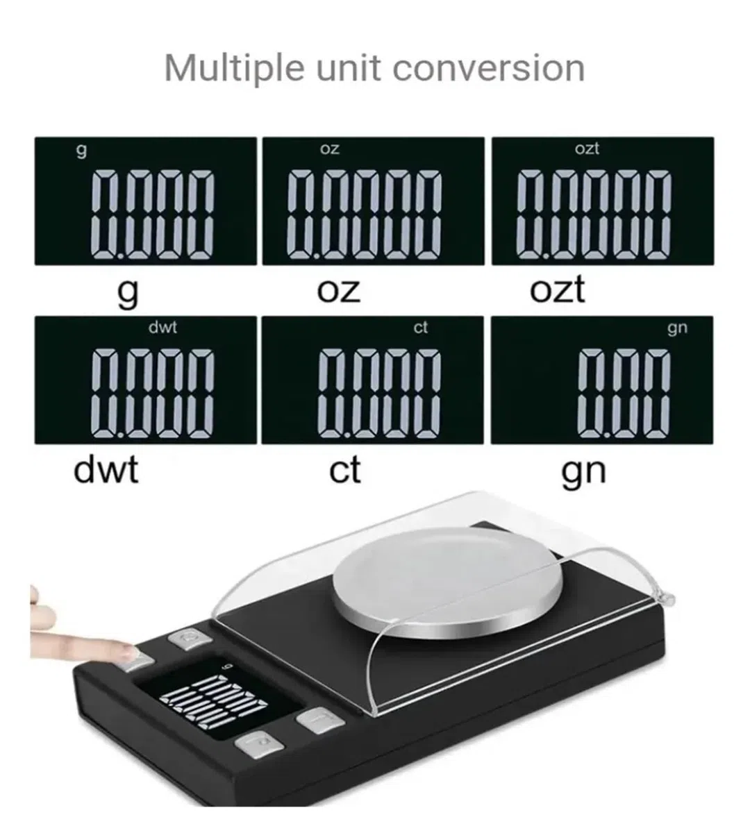 Balanzas de Portátiles, Balanzas de joyería 0.001g 10g 20g 50g 100g Mini balanza Digital electrónica de Bolsillo de precisión for balanzas de Gramos de joyería de Oro(10g 0.001g)
