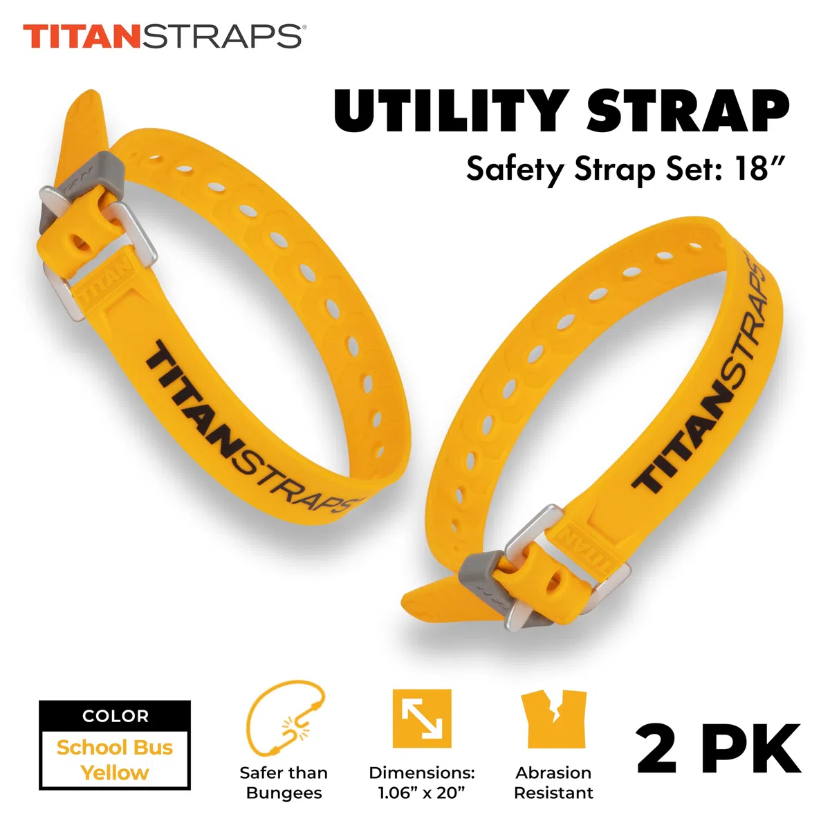 Titan - Juego de Correas de Seguridad para Separar Las Bicicletas, mangueras de jardín, proyectos de Trabajo de Madera, 60 Libras Carga de Trabajo