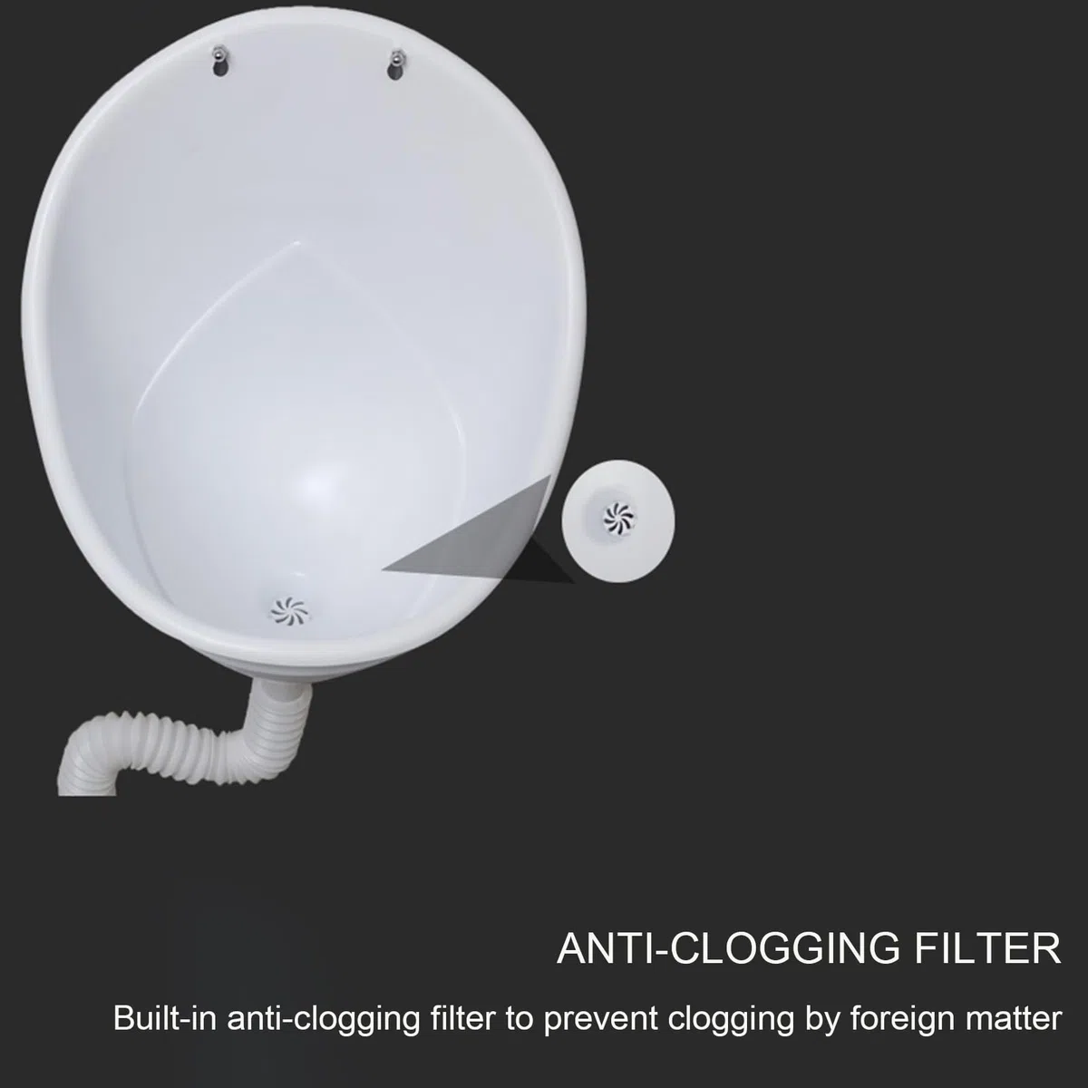 Urinarios de plástico Urinarios Masculinos sin Agua con Manguera,Desviador de urinario de baño público para Acampar al Aire Libre Grande,Urinarios con Descarga de Pared Inodoro de compostaje