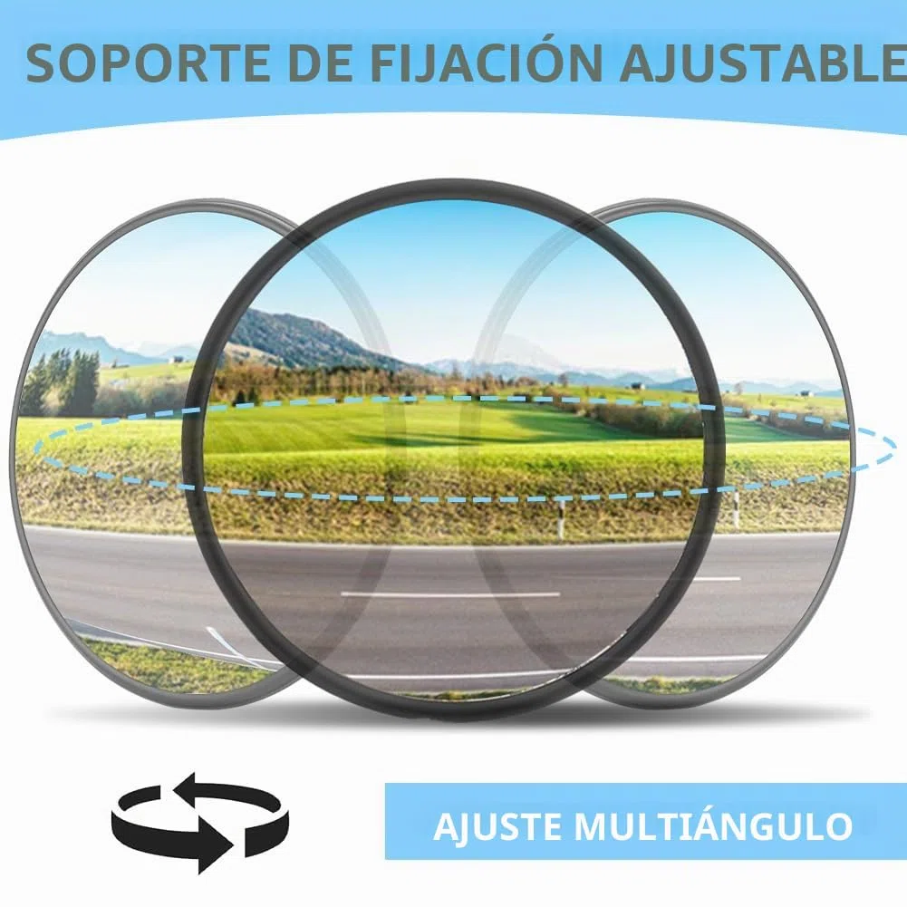Espejo de tráfico, 30 cm Espejo convexo para garaje, entrada, estacionamiento, Espejo de tráfico convexo con vista de gran angular ajustable (Apto para interiores y exteriores) (A)