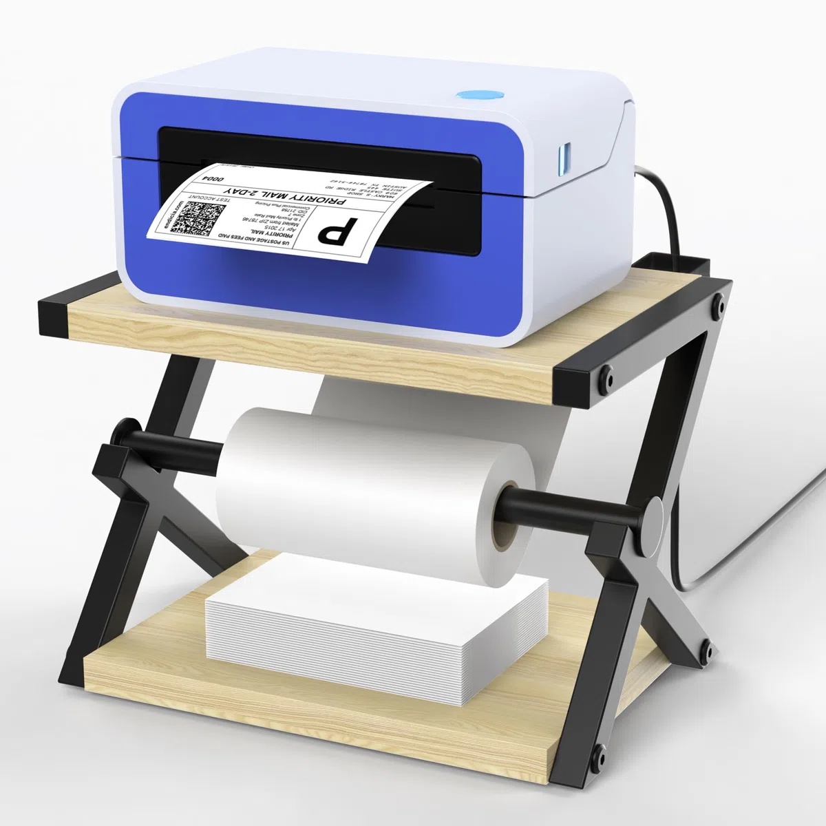 Soporte de etiquetas para rollos y etiquetas plegables en ventilador, soporte de etiquetas térmicas, soporte de etiquetas de envío para impresora térmica, suministros de accesorios de impresora de