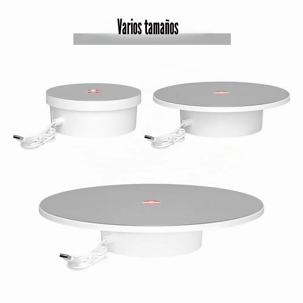 Soporte de exhibición LED Giratorio, Base de luz LED Redonda, silenciosa y automática de 360 Grados para estatuas de Cristal, Bolas de Cristal, Copas de Cristal, Colecciones, Figuras, Joyas y Arte