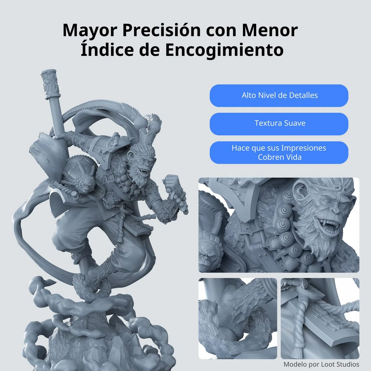 ANYCUBIC ABS-Like Resin 3.0, Resina para Impresora 3D con Excelente Dureza y Tenacidad, Alta Precisión, Bajo Olor 405 nm Resina Curable para Impresoras 3D de Resina, Gris, 1000g