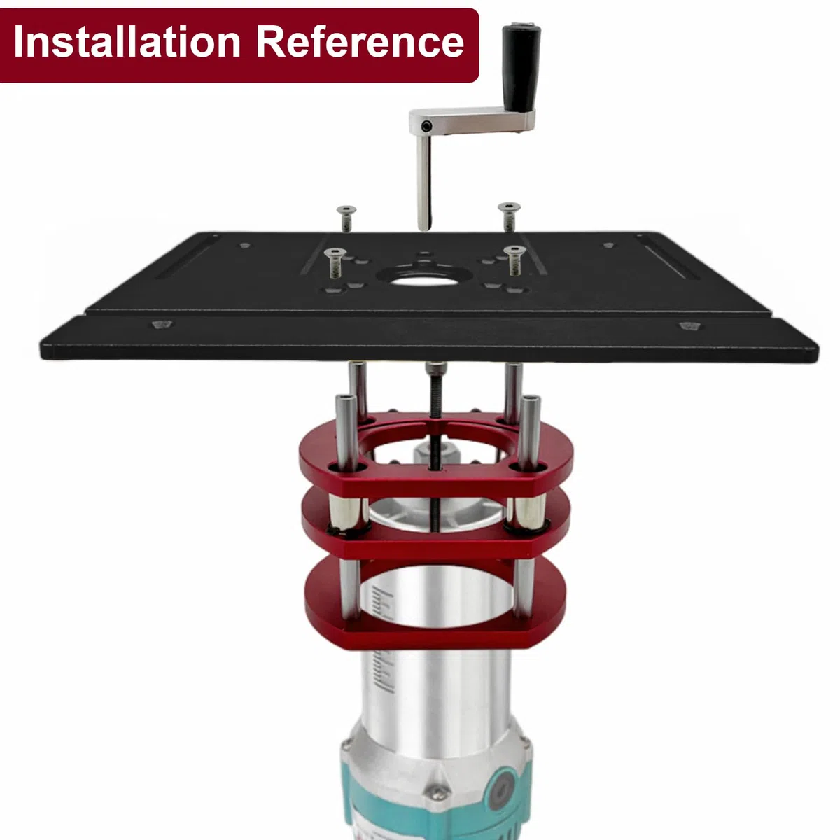 Mesa Fresadora para Madera con Plataforma Elevadora, Regruesadora, Soporte Router, Tupia, para Madera de 64-66 mm, Plato de Aluminio